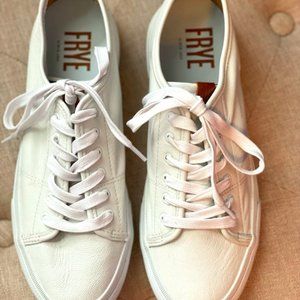 NEW Frye White Leather Sneakers